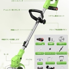 新品　充電式草刈り機　650W純銅モーターの画像