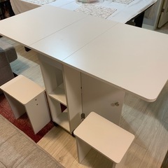 ダイニング テーブル 5点セット 4人用 折り畳みダイニングテーブル セットの画像