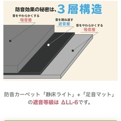 防音専門ピアリビング　防音マット　足音マット２枚の画像