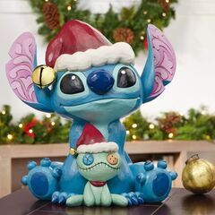 【配送可】Jim Shoreジムショア スティッチ スクランプレジン置物 クリスマス Xmas Stitch Statue ディズニー キャラクター 屋内屋外エクステリア玄関 高級ストーンレジン手描きオブジェの画像