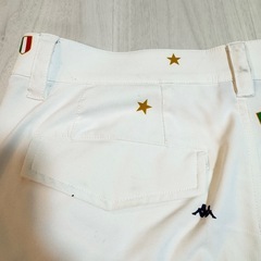 Kappa ゴルフ 刺繍ロゴ 総柄 ハーフパンツ ホワイト Mサイズの画像