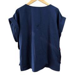 【URBAN RESEARCH】ネイビーラップスタイルVネック半袖トップス（Ｆ）の画像