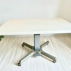 昇降　ダイニングテーブル　（白）の画像