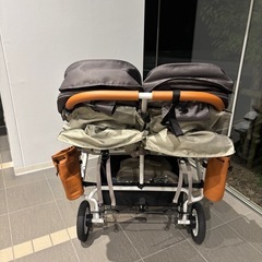【美品】2人乗りベビーカー エアバギー ココダブルEX フロムバース ストーンの画像