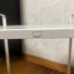 山崎実業 plate 調理家電ラック ホワイト Tower キッチン 収納の画像