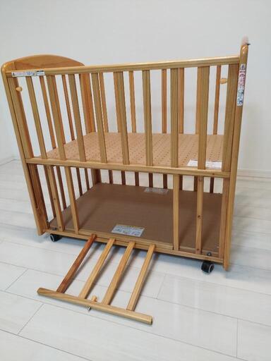 ベビーベッド　木製　中古 ベビーベッド木製 (kazukko) 新潟のベビー用品《ベビーベッド