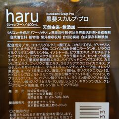 haru 黒髪スカルプ・プロ シャンプー 400ml 天然由来 無添加 ハルの画像