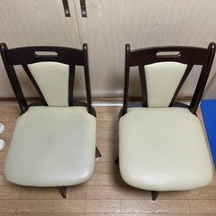 ダイニングチェア木製2脚セット（回転式）の画像