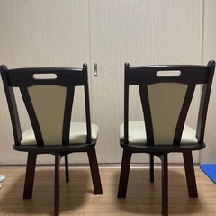 ダイニングチェア木製2脚セット（回転式）の画像