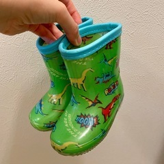 レインブーツ 14cm 恐竜柄の画像