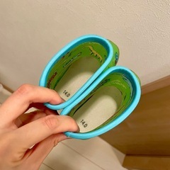 レインブーツ 14cm 恐竜柄の画像