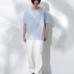 [NANO universe] 汗染み防止 Tシャツ ブルー Mサイズの画像
