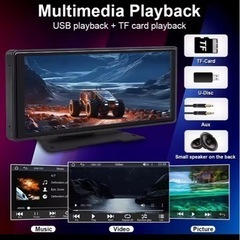 10.26 "車ミラーラジオマルチメディアビデオプレーヤーユニバーサルワイヤレス Carplay Android 自動画面 Bluetooth AUX USBの画像