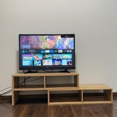 AIWA 32型テレビ（2020年製）＋テレビ台セット＋Fire Stick付きの画像