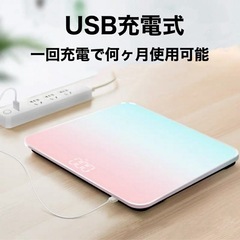 デジタル体重計 充電式 乗るだけ電源自動ON / OFF バックライト付の画像