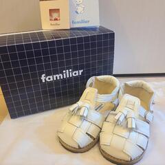 familiar　ファミリア　ホワイト　サンダル　ストラップ　13cmの画像