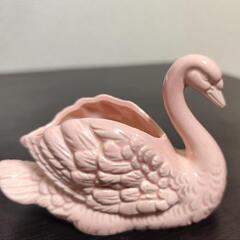ピンクの白鳥3羽　スワン　セラミック①の画像