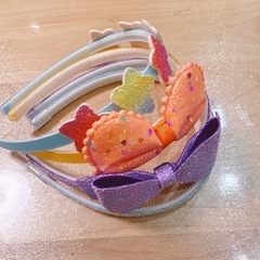 女の子カチューシャ4本セット　リボン　キラキラ　星の画像