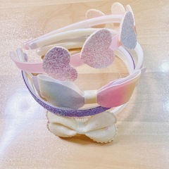 女の子カチューシャ4本セット　リボン　ハート　キラキラの画像