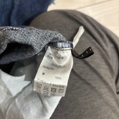 デニム タイトスカート 切りっぱなし ウエストゴム 膝丈の画像
