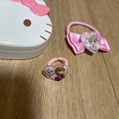 女の子　アナ雪　キッズ指輪ゆびわ　ヘアゴム　小物入れの画像