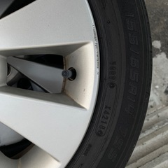 スズキ アルミホイール 4本セット（ダンロップタイヤ 155/65R14付き）の画像