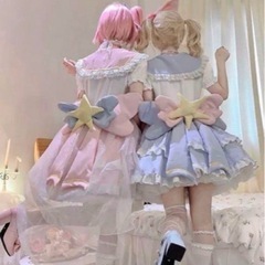 コスプレ衣装　ゴスロリ　ロリータ　
スターライトマジックセーラードレス　Mサイズ　ブルーの画像