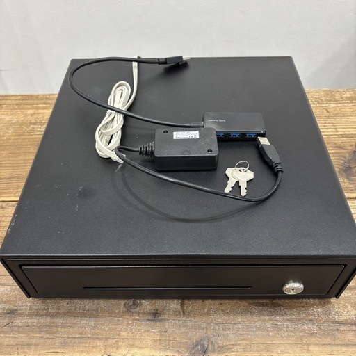 中古美品 美品 店舗用品ビジコムプリンター接続式キャッシュドロワー DKD-USB COVのセット検） サーマルプリンター レジスタースマレジ