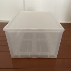 無印良品　ポリプロピレン収納ケース　透明　車輪付きの画像