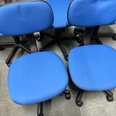 ワークチェア 5脚セット パソコンチェア 事務椅子 昇降 回転 ブルー 幅50cm×奥行50cm×高さ73cm～84cm（座高39cm～50cm）の画像