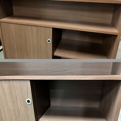 木製 受付カウンター キッチンカウンター 収納棚 オフィス 事務用品 幅120cm×奥行45cm×高さ100cmの画像