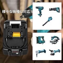 a41【大容量で安心】マキタ 18V バッテリー 互換 6.0Ah BL1860B対応 LED残量表示付き 2個セットの画像