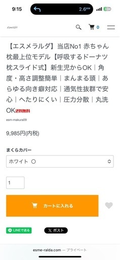 新品　エスメラルダ　枕
