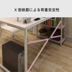 ホワイトのモダンなデスク　新品・未使用品 （勉強机、オフィスデスク、PCデスクとして）の画像