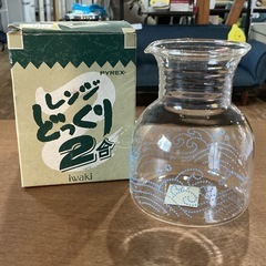 レンジとっくり🍶 電子レンジ専用❗️ 容量360cc (2合) 耐熱ガラス製 PYREX パイレックス 縦95mm 横95mm 高さ124mm 透明の画像