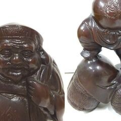 M0051 七福神 大黒天 置物 銅製 高さ39cm 縁起物 工芸品 和物 中古品の画像