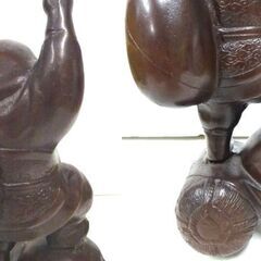 M0051 七福神 大黒天 置物 銅製 高さ39cm 縁起物 工芸品 和物 中古品の画像