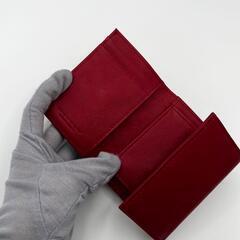 【財布】三つ折り財布　BUSINESS LEATHER FACTORY レッドの画像