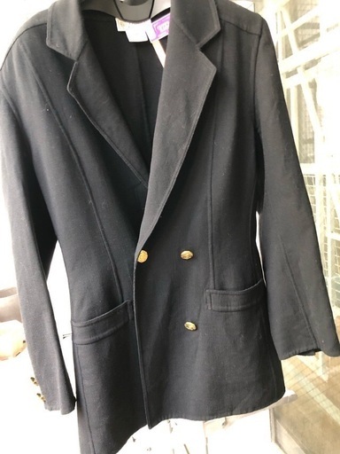 ★GUCCI  ジャケット　レディース　L 金ボタン　ゴールド　ネイビー