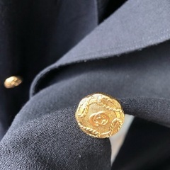 ★GUCCI  ジャケット　レディース　L 金ボタン　ゴールド　ネイビーの画像