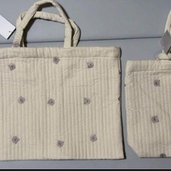 新品　くま柄　レッスンバック　シューズバッグ　トートバッグ