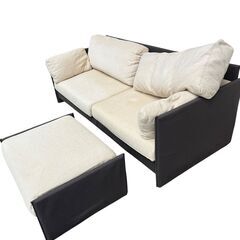 EUREKA エウレカ 3人掛けソファ オットマン付き 定価約25万円【近隣配送】の画像