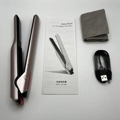 コードレス 2way ヘアアイロン 温度設定3段階 ハンディ 軽量ピンクゴールドの画像