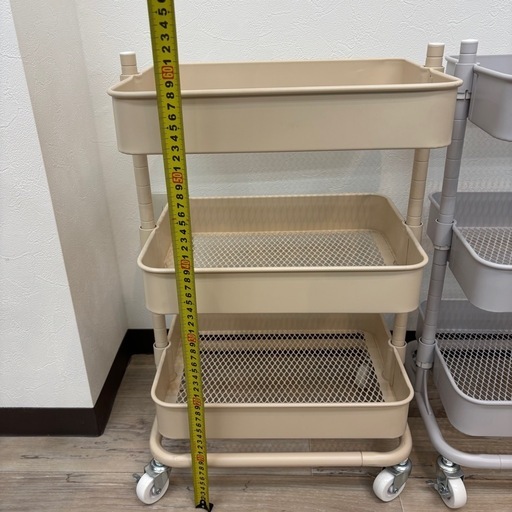 ニトリ NITORI 3段とも高さ調節ができるキッチンワゴン2台セット検） キャスター付 IKEA イケア スチールラック ツールワゴン手渡し可能