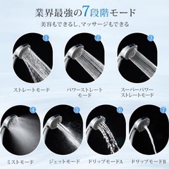 【新品未使用】① シャワーヘッド ナノバブル マイクロナ 極細水流 高洗浄力 7段階モード 軽量 増圧 お風呂用のシャワーヘッド 節水率 洗浄力 高水圧のシャワーヘッド マイクロバブル 優しい保湿 節水シャワーヘッド の画像