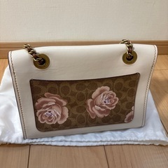 コーチ レザー花柄バックの画像