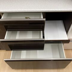★ジモティ割引あり★【リユースのサカイ野々市店】レンジボード　ブラウン　(幅)140×(奥行き)46×(高さ)202cm ※クリーニング済みの画像