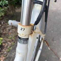 自転車　No.420　ホワイト　27インチ　LEDオートライト　【リサイクルショップどりーむ天保山店】の画像