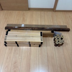 木製ダブルサイズすのこベッドの画像