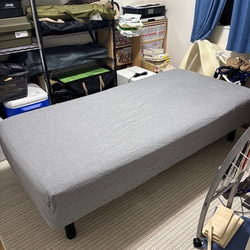 【比較的美品】無印　脚付きマットレス　シングル　ポケットコイル